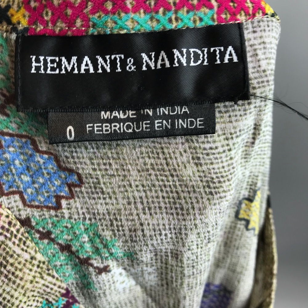 Anthro Hemant & Nandita Prima Dress Beaded Silk - Picture 2 of 8